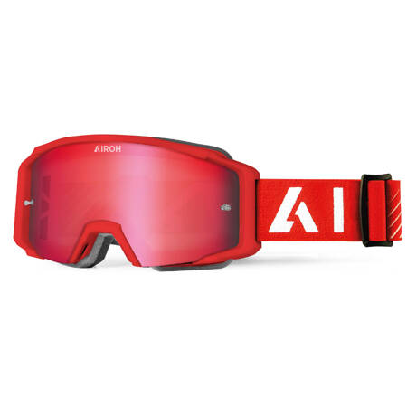 GOGLE AIROH BLAST XR1 RED MATT - SZYBA BLUE MIRRORED (1 SZYBA W ZESTAWIE)