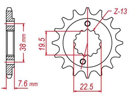 GROSSKOPF PROMOCJA ZĘBATKA PRZEDNIA 2116 14 SUZUKI LTR 450 '06-'10, LTZ 400 '03-'12, RMX 450 '10-'13, KAWASAKI KFX 400 '03-'06, HYOSUNG TE 450 (JTF1401.14) (ŁAŃC. 520)