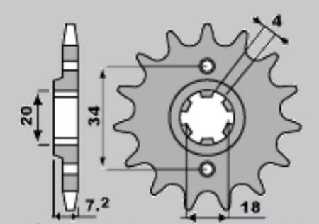 GROSSKOPF PROMOCJA ZĘBATKA PRZEDNIA 329 13 HONDA CA125 REBEL '95-'01, MTX125R '83-'94, NSR125 '89-'91