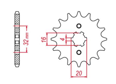 GROSSKOPF PROMOCJA ZĘBATKA PRZEDNIA 554 15 / 2182 15 YAMAHA WR 125R/X '09-'15, YZF 125R '09-'20, MT 125 '15-'20 (-1), DT 80LC '83-'94, (JTF1550.15 / JTF550.15)* (ŁAŃC. 428)