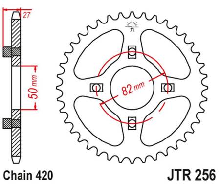 JT ZĘBATKA TYLNA 261 40 HONDA ATC/TRX 70 '82-87' XL/XR 75/80 '74-84' (26140JT) (ŁAŃC.420)