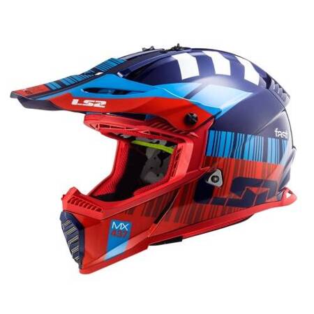 KASK CROSS ENDURO LS2 AK4043737327 MX437 XCODE CZERWONO-NIEBIESKI XXL