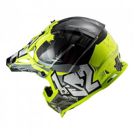 KASK CROSS ENDURO LS2 FAST EVO CRUSHER CZARNO-ŻÓŁTY ROZMIAR M