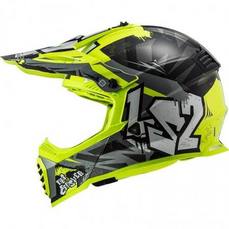 KASK CROSS ENDURO LS2 FAST EVO CRUSHER CZARNO-ŻÓŁTY ROZMIAR M