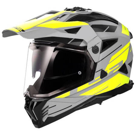 KASK CROSS ENDURO MX702 PIONEER II SZARO-ŻÓŁTY FLUO ROZMIAR L