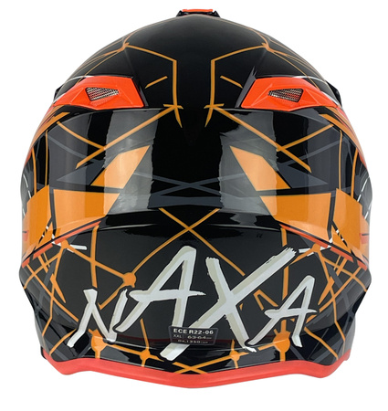 KASK CROSS ENDURO QUAD NAXA CZARNO-POMARAŃCZOWY ROZMIAR XXL