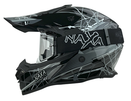 KASK CROSS ENDURO QUAD NAXA CZARNO-SZARY ROZMIAR XXL