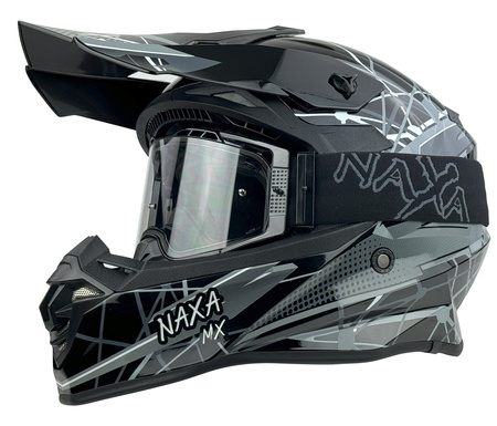 KASK CROSS ENDURO QUAD NAXA CZARNO-SZARY ROZMIAR XXL