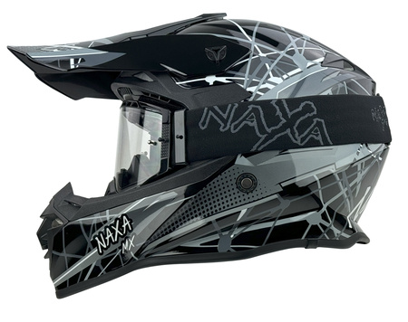 KASK CROSS ENDURO QUAD NAXA CZARNO-SZARY ROZMIAR XXL