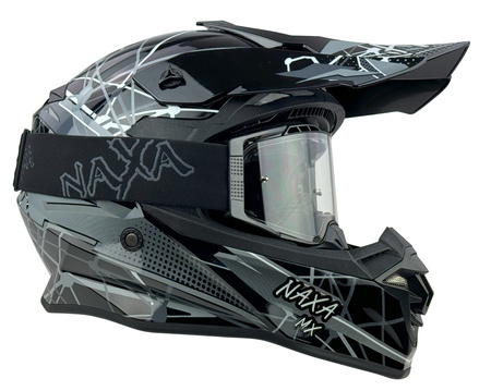 KASK CROSS ENDURO QUAD NAXA CZARNO-SZARY ROZMIAR XXL