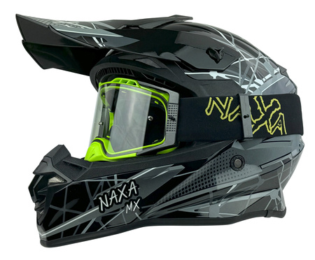 KASK CROSS ENDURO QUAD NAXA CZARNO-SZARY ROZMIAR XXL