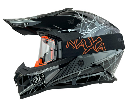 KASK CROSS ENDURO QUAD NAXA CZARNO-SZARY ROZMIAR XXL