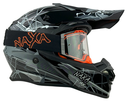 KASK CROSS ENDURO QUAD NAXA CZARNO-SZARY ROZMIAR XXL