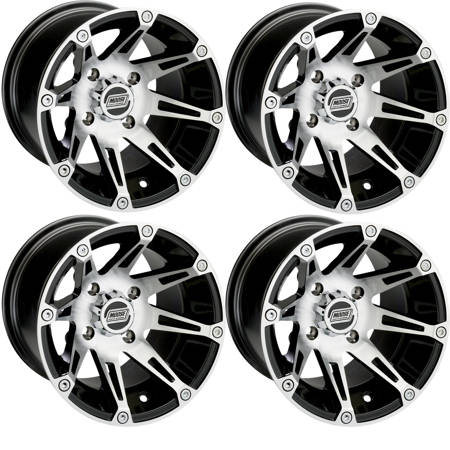 KOMPLET FELG MOOSE RACING 14X8 4/156 4+4 SREBRNE POLARIS 