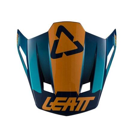 LEATT (2022/2023) DASZEK/VISOR DO KASKU MOTO 7.5 V21.3 BLUE KOLOR GRANATOWY/TURKUSOWY/POMARAŃCZOWY (CZĘŚCI ZAMIENNE)