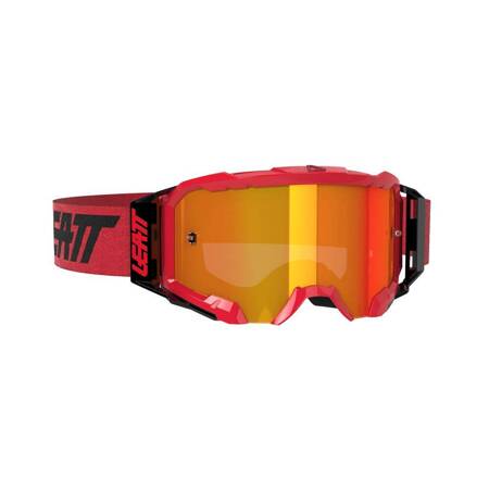 LEATT (2022/2023) GOGLE VELOCITY 5.5 IRIZ GOGGLE RED LENS RED 28% - KOLOR CZERWONY/CZARNY SZYBKA LUSTRZANA CZERWONA