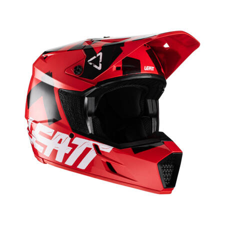 LEATT (2022 WYPRZEDAŻ) KASK MOTO 3.5 V22 HELMET RED KOLOR CZERWONY/CZARNY ROZMIAR L (59-60 cm)