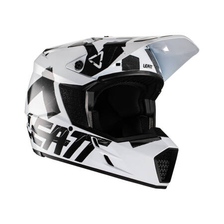 LEATT (2022 WYPRZEDAŻ) KASK MOTO 3.5 V22 HELMET WHITE KOLOR BIAŁY/CZARNY ROZMIAR XXL (63-64 cm)