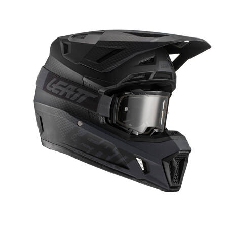 LEATT (2022 WYPRZEDAŻ) KASK MOTO 7.5 V22 (+ GOGLE VELOCITY 4.5 GRATIS) HELMET KIT BLACK KOLOR CZARNY ROZMIAR XS (53-54 cm)