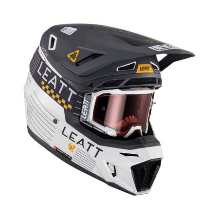 LEATT (2023/2024) KASK MOTO 8.5 V23 (+ GOGLE VELOCITY 5.5 GRATIS) HELMET KIT METALLIC KOLOR GRAFITOWY/BIAŁY ROZMIAR L (59-60 cm)