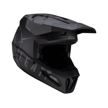 LEATT (2023) KASK MOTO 2.5 V23 HELMET STEALTH KOLOR CZARNY ROZMIAR L (59-60 cm)