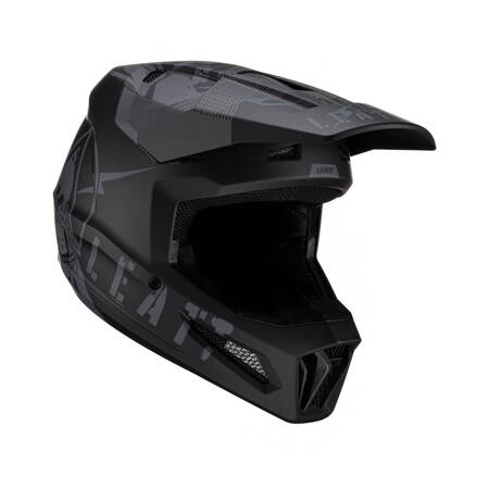 LEATT (2023) KASK MOTO 2.5 V23 HELMET STEALTH KOLOR CZARNY ROZMIAR XS (53-54 cm)