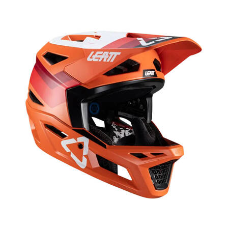 LEATT (NOWOŚĆ 2024) KASK ROWEROWY MTB GRAVITY 4.0 V24 HELMET FLAME KOLOR POMARAŃCZOWY/BORDOWY/BIAŁY ROZMIAR S (55-56 cm)