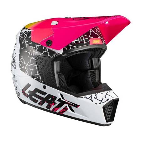 LEATT (WYPRZEDAŻ) KASK MOTO 3.5 V.21.2 HELMET SKULL KOLOR CZARNY/RÓŻOWY/BIAŁY ROZMIAR XL (61-62 cm)