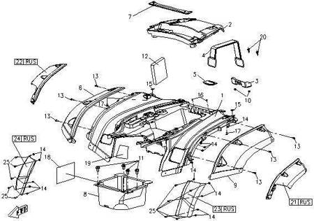 NADKOLE TYLNE PRAWE CFMOTO X5 9050-040019