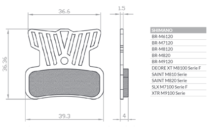 PROMOCJA BRENTA BIKE KLOCKI HAMULCOWE ROWEROWE ORGANIC SPORT Z RADIATOREM MTB / SZOSA / ELEKTRYK PASUJE DO SHIMANO XTR BR-M9120, XT BR-M8020, SAINT BR-M820, SAINT BR-M810, ZEE BR-M640, BR-MT520, TEKTRO (ULTRA LEKKIE SZYBKO ODPROWADZAJĄCE CIEPŁO)