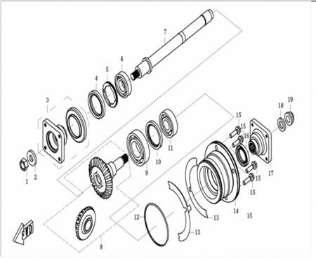 PRZEKŁADNIA KĄTOWA CFMOTO 500 X5, 0180-0622A0, CF188-0622A0