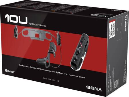 SENA INTERKOM MOTOCYKLOWY 10U BLUETOOTH 4.1 DO 1600M Z RADIEM FM I PILOTEM SC-4B-01 DO KASKU SHOEI NEOTEC ( 1 ZESTAW ) - ZASTĘPUJE 10U-SH-02 (EL)