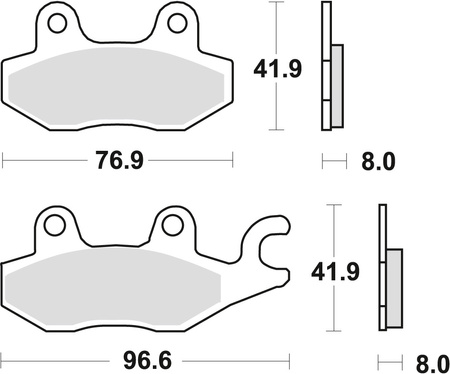 TRW LUCAS KLOCKI HAMULCOWE KH165 SINTER OFFROAD HONDA NSR 50 93-96, CB 125F 14-16, KAWASAKI EX 250 07-17, KLF 300 89-07, SUZUKI DR 250 82-87, DR 800 91-96, YAMAHA XTZ 750 89-97, PRZÓD/TYŁ