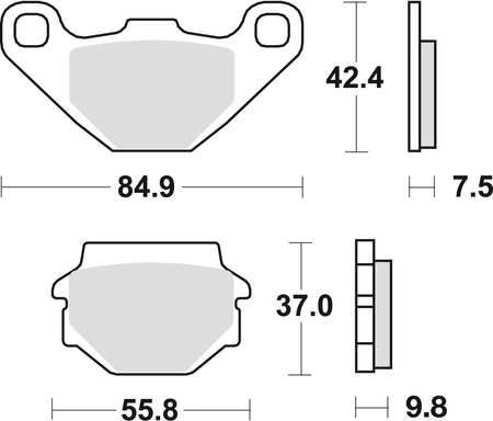 TRW LUCAS KLOCKI HAMULCOWE KH67 SINTER OFFROAD APRILIA PEGASO 650 91-00, KAWASAKI KLR 250 84-05, GPZ 500 88-04, KLE 500 91-07, KL / KLR 600 / 650 84-04, PRZÓD/TYŁ