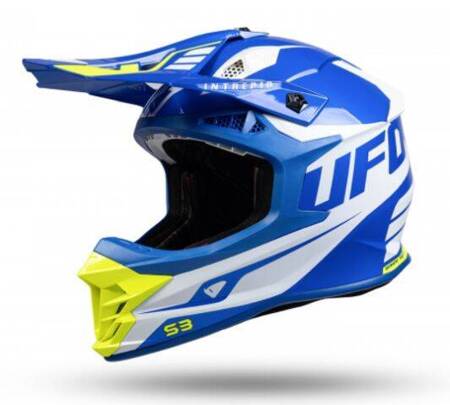 UFO 2022 KASK CROSS INTREPID BIAŁY NIEBIESKI ŻÓŁTY FLUO ROZMIAR L