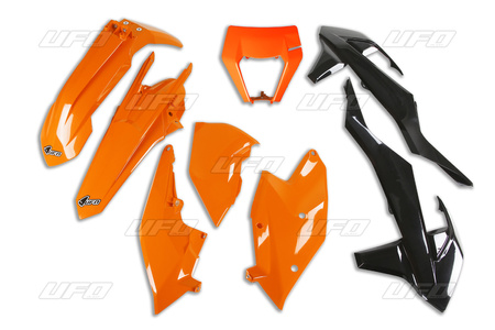 UFO KOMPLET PLASTIKÓW KTM EXC/EXCF '17-'19 Z OSŁONĄ LAMPY KOLOR OEM (KT523E999)